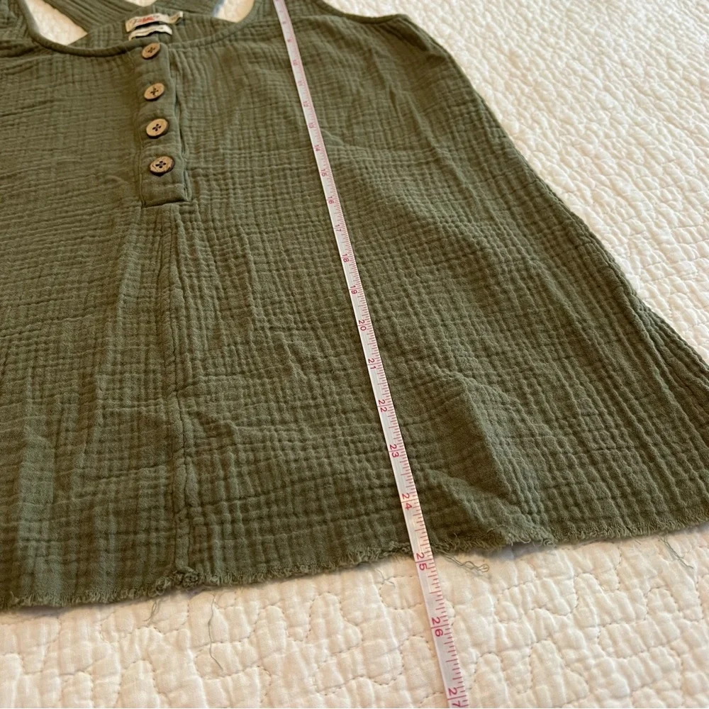 Faherty Women’s Olive Green Organic Cotton Gauze Tank Top XS - Picture 11 of 11